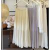 Dames Elastische Hoge Taille Gelaagde Geplooide Chiffon Maxi Rok