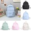 Color Simple Solid Student Backpack With Inner Compartments For Daily Commute