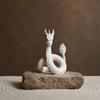 White Chinese Dragon Statue, 3D Printed Oriental Dragon Figurine, Collectible Dragon Sculpture for Tabletop Bookshelf Decoration