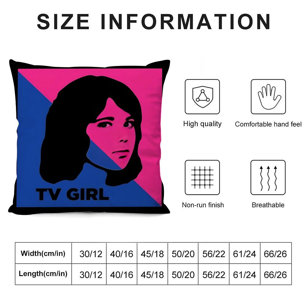 T-Tv G-Girl Cushion Cover Soft Plush Fabric Double-Sided Printed Sofa Cushion Cover For All Seasons Home Decor Gift