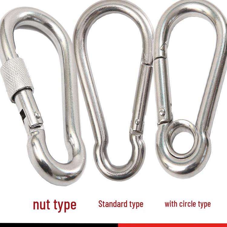 Защелка-карабин из нержавеющей стали 304/316, предохранительный карабин M4*40 With Ring (5 pcs)