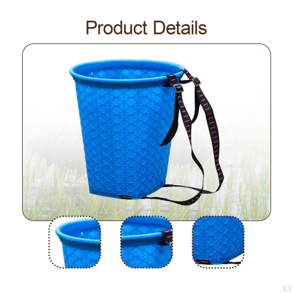 Back Basket Fruit Easy To Clean Multifunctional Water Bucket with Adjustable Straps for