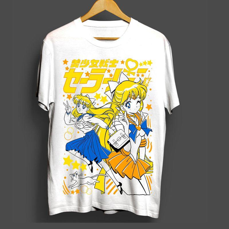 Anime Giapponese Sailor Moon Oversize Giapponese Retro Vintage T-shirt Corta T-shirt Oversize Abbigliamento Unisex Cotone Morbido