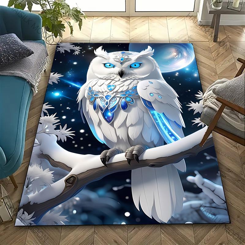 3D HD Printing Owl Print Rug Carpet for Bedroom Living Room Decor Area Rug for Sofa Washable Floor Mat Coffee Table Special Gift