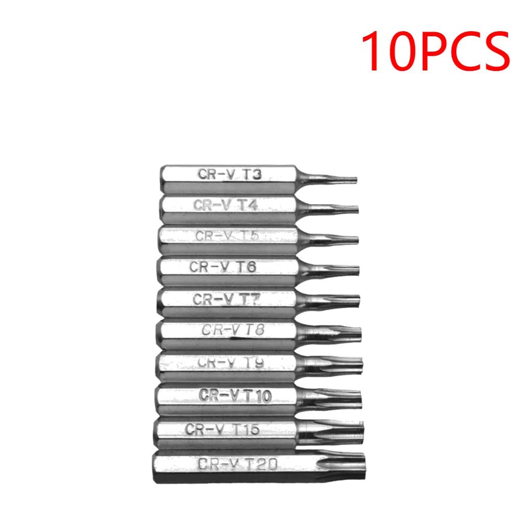 

50-10pcs 4mm CR-V Torx Screwdriver Bits Set T3 T4 T5 T7 T8 T9 T10 T15 T20 Batch Head Mobile Repair Plum Blossoms Repairing Tool