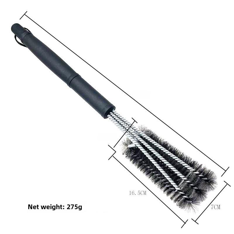 Triple-Head Stainless Steel Grill Cleaning Brush - BBQ Wire Brush Tool
