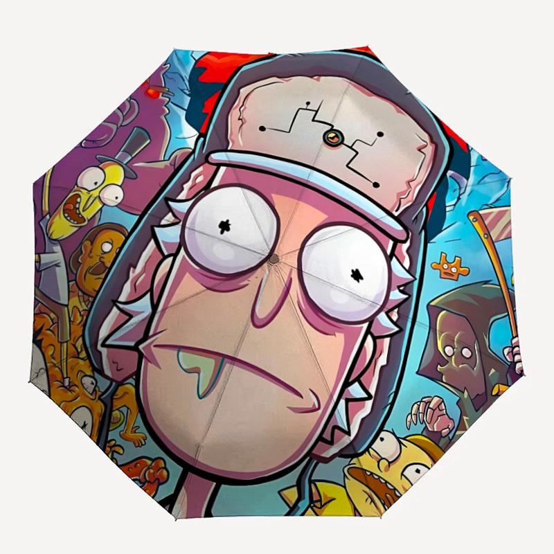 

1pc Rick Sanchez, Crazy Eyes 8-Ribs Sturdy Frame, Automatic Open/Close, Durable & Colorful Ideal for Beach, Travel, And All Seasons10146