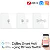 Zigbee Dimmer Wall Light Switches 1 2 3 Gang Tuya Smart Home Automation Wireless Remote Control EU/UK Standard Neutral Live Wire