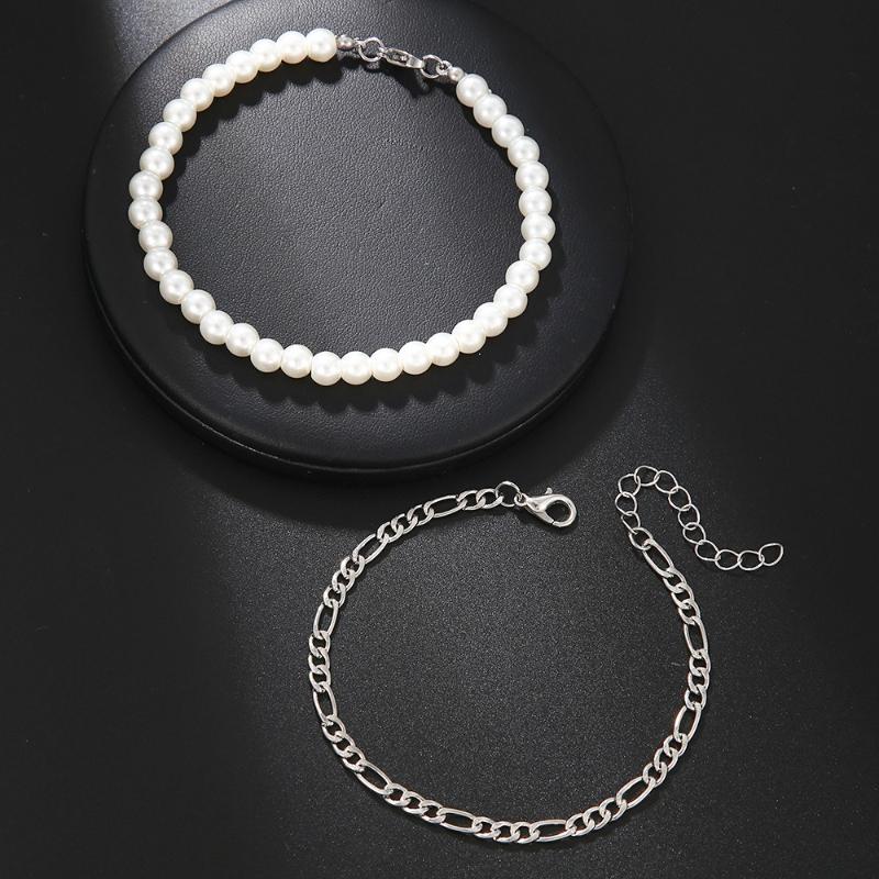 New Personalized Trend Beaded Chain Double Bracelet Men and Women Fashion Trend Hip-hop Holiday Party Accessories