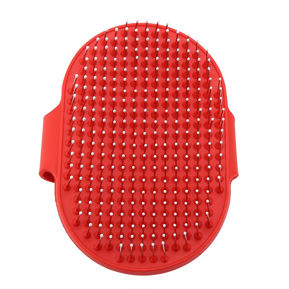 Круглая силиконовая щетка для мытья и груминга шерсти домашних животных, для чистки и массажа, для собак и кошек, красная