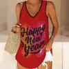 3D New Year Pattern Print Tank Tops for Women Workout Yoga Gym Printed Summer Sport Shirts Plus Size Vests