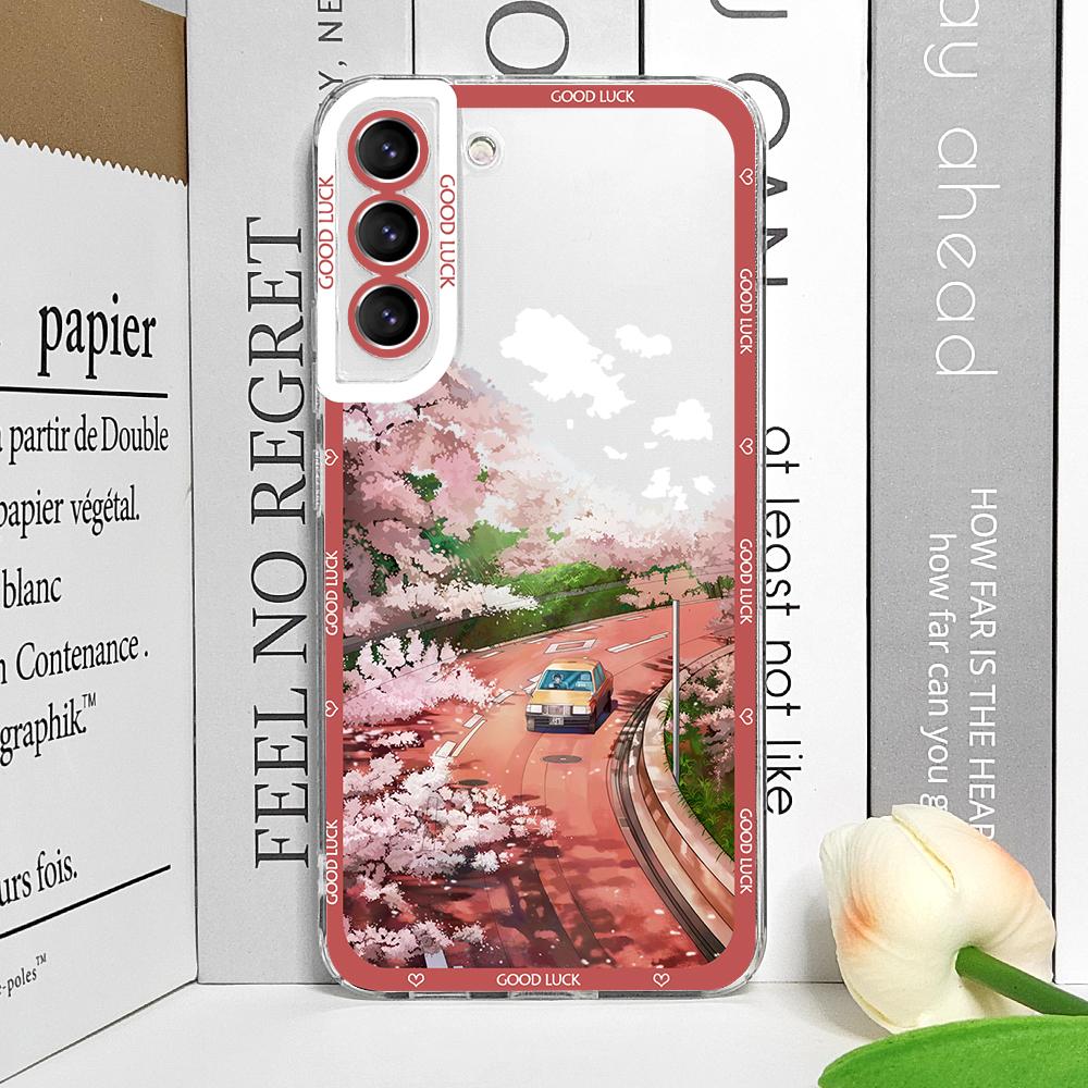 Japanese Anime Scenery Landscape Phone Cases for Samsung Galaxy S22 S23 S24 S25 Ultra S21 Plus FE Transparent Soft Covers Fundas