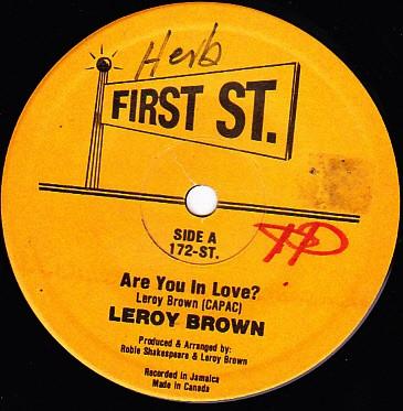 

7inch Record LEROY BROWN ROBIE SHAKESPEARE TH Are You In Love 172ST FIRST ST Canada Reggae Ska Dub Used