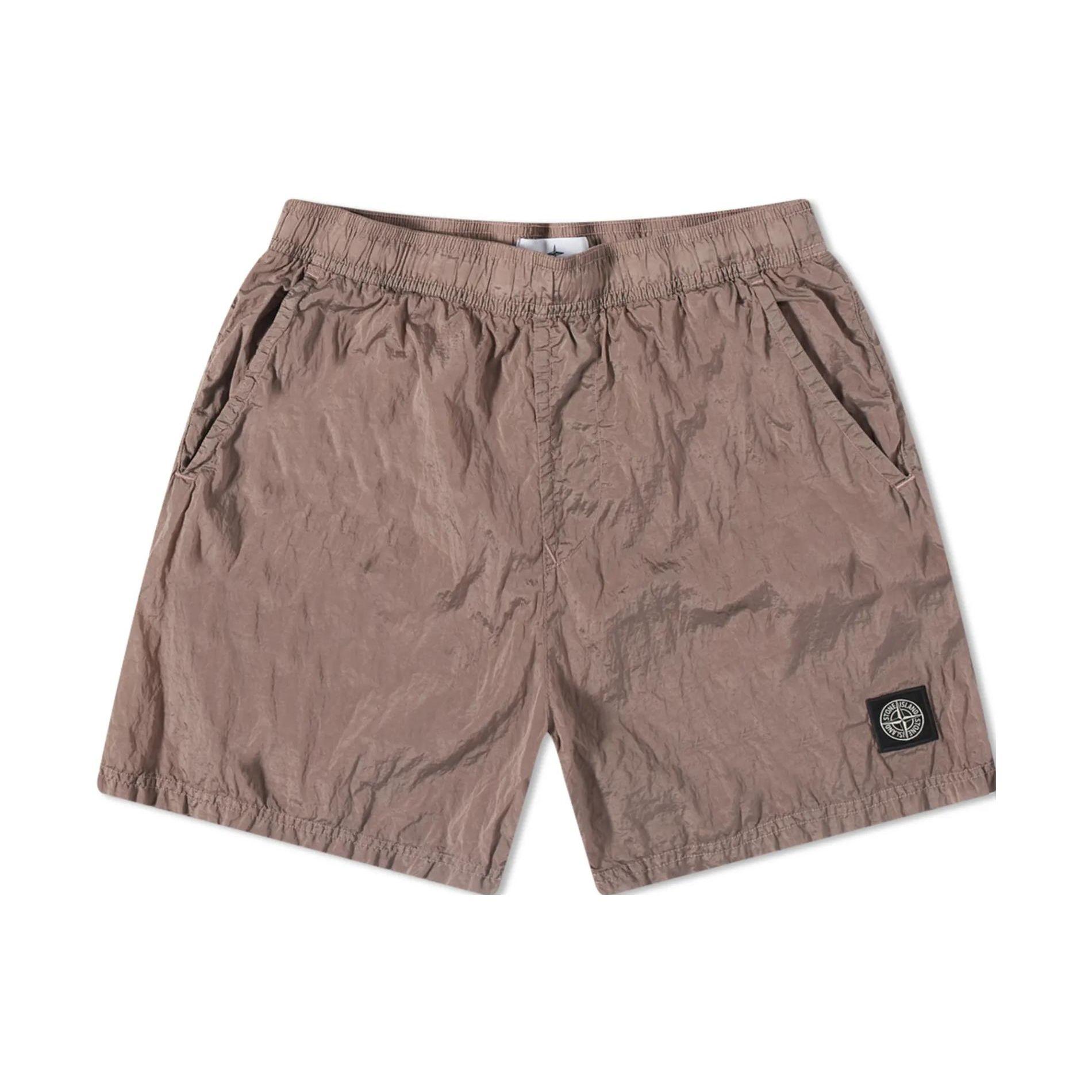 Stone Island Logo Elastic Waist Straight Leg Casual Shorts Men shorts Dirty-Pink 7715b0943-v0086 XL