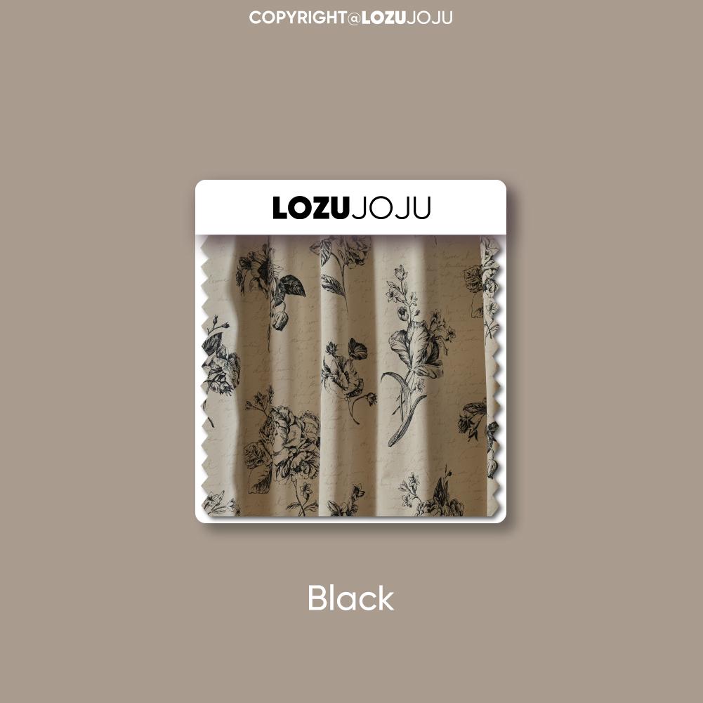 

1 шт. LOZUJOJU 70% затемняющие французские ретро шторы с принтом роз для спальни, гостиной, домашнего декора No ruffled edge-100x200cm чёрный