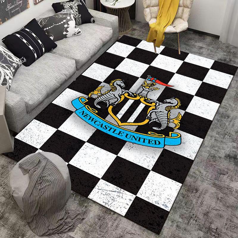 "Black White Checkered Carpet with Newcastle United Crest Design" Suitable for use as an anti-slip for living room bedroom sofas