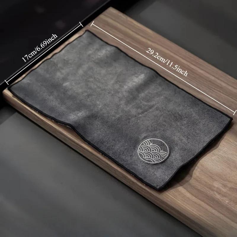 Water Absorption Tea Towel Tea Cloth Thickened Coffee Table Cloth Zen Teaware Towel Cotton Linen Rag Pad Tea Table Accessories