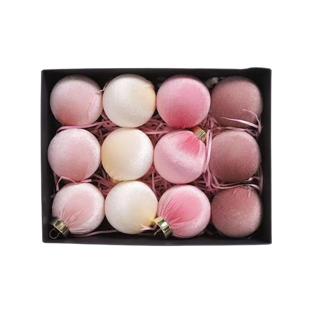 12pcs/SET Velvet Velvet Christmas Balls Set 6cm Christmas Tree Ornaments  Party Supplies