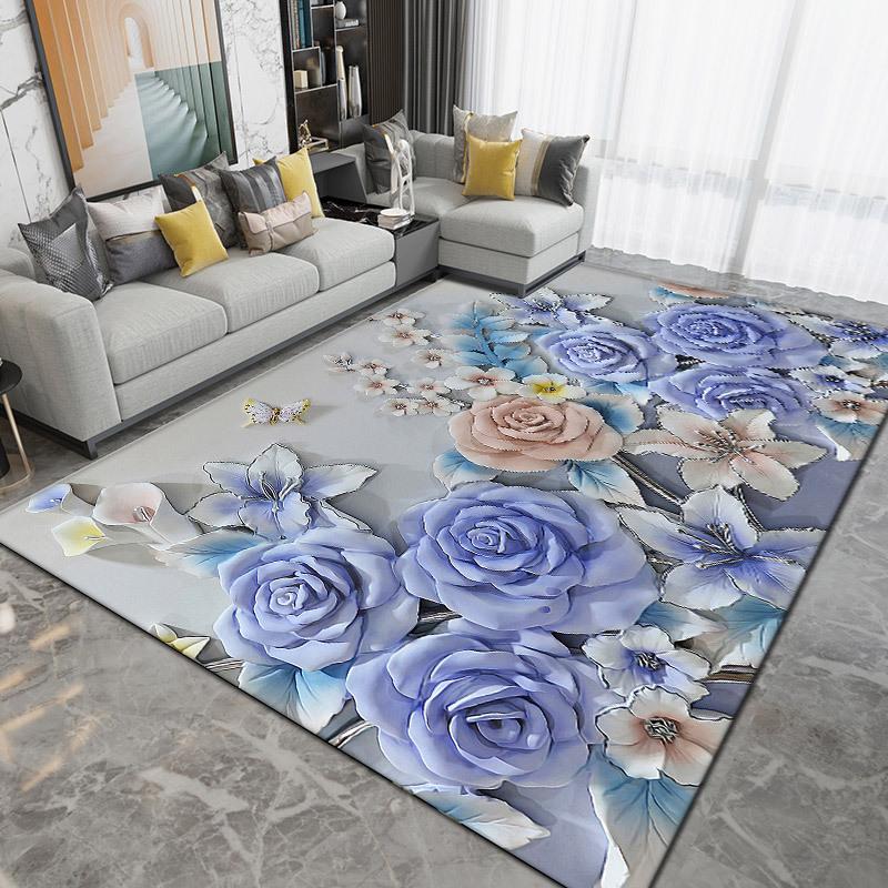 

3D Цветок Ковры для гостиной Коврик для прихожей Нескользящий Ковер-дорожка Пасторальный Дорожный Коврик для лестницы 200 * 300cm