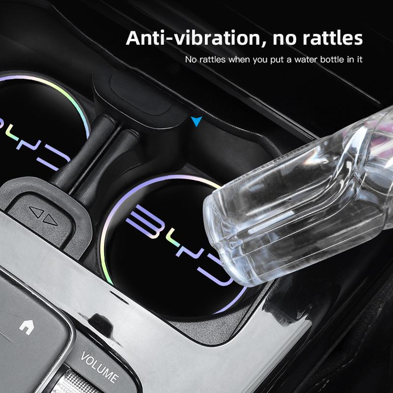 2Pcs Car Water Cup Mat Auto Interior Storage Pad Accessories For BYD G3 Tang M6 Atto 3 Yuan I3 E6 F3 Song F3R S7 L3 Qing D1 S6