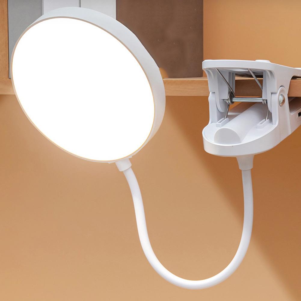1PC 360° Rotating Flexible Hose LED Desk Lamp USB Clip-on Lamp 3 Dimming Modes Touch Stepless Dimming LED Desk Lamp