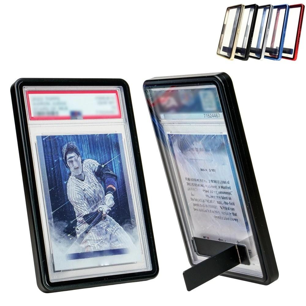 2-in-1 PSA/CGC Graded Card Protective Box with Stand Transparent Card Protective Case Double-sided Glass Durable
