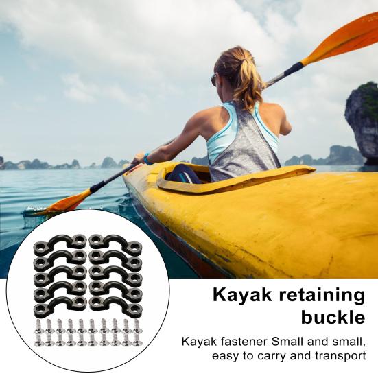 1 Set Kayak Rope Buckle with Screws Boat Drawstring C-Shaped Fixing Buckle Canoe Parts Replacement Accessories Repair Kit