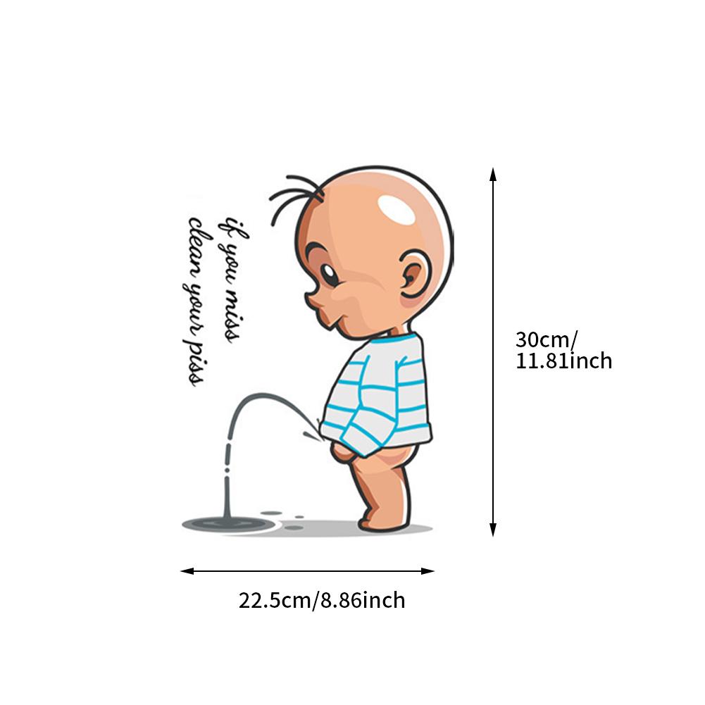 Cartoon Toilet Sticker Child Urination PVC Warning Door Wall Removable Funny Bathroom Decal Waterproof DIY WC Self Adhesive