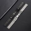 20mm 22mm Metall-Uhrenarmband Universelles Ersatz-Armband Doppeldruck-Faltschließe Schwarz Silber mit Werkzeug Uhrenzubehör