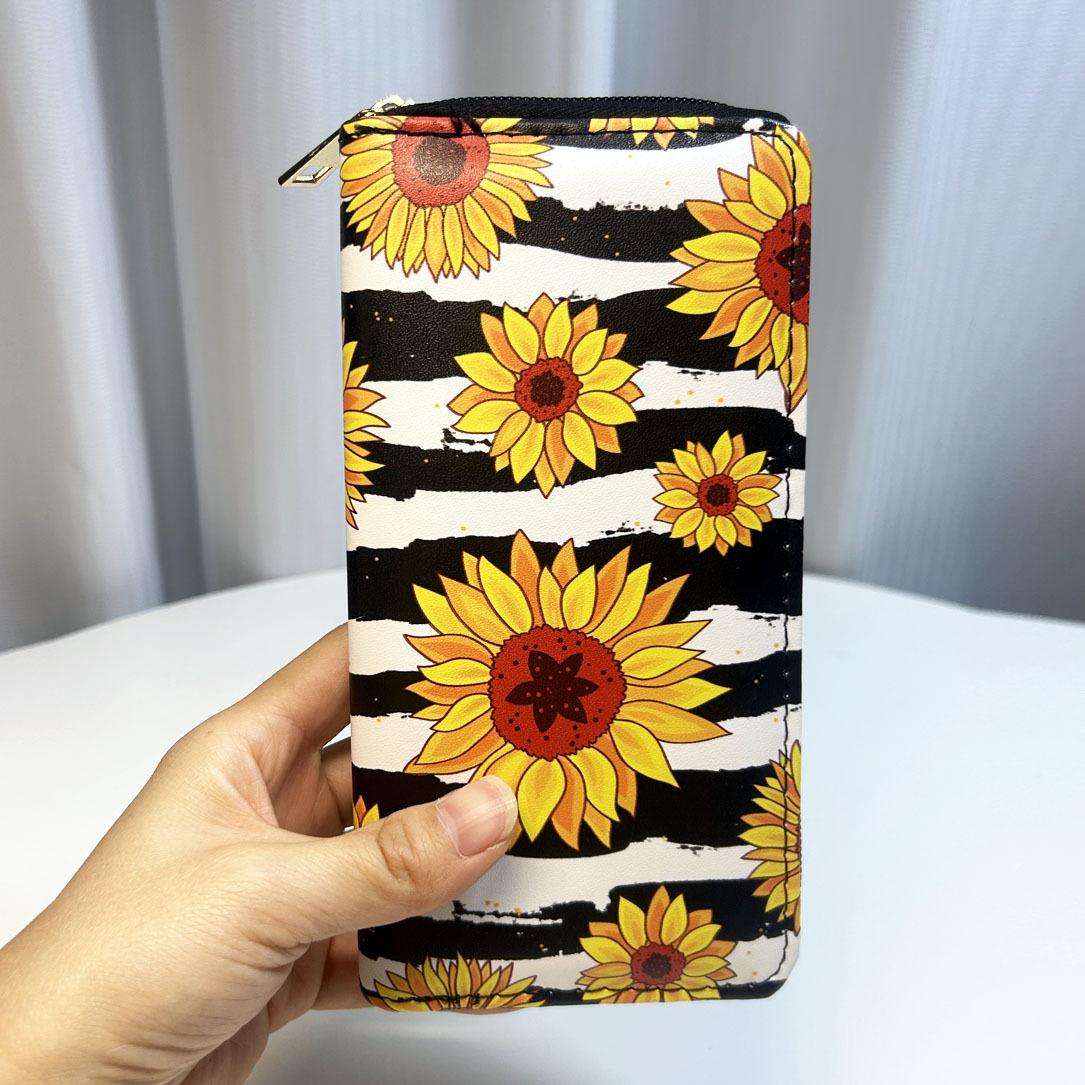 

Кошелек на молнии Sunflower, клатч с цветком хризантемы, цифровой