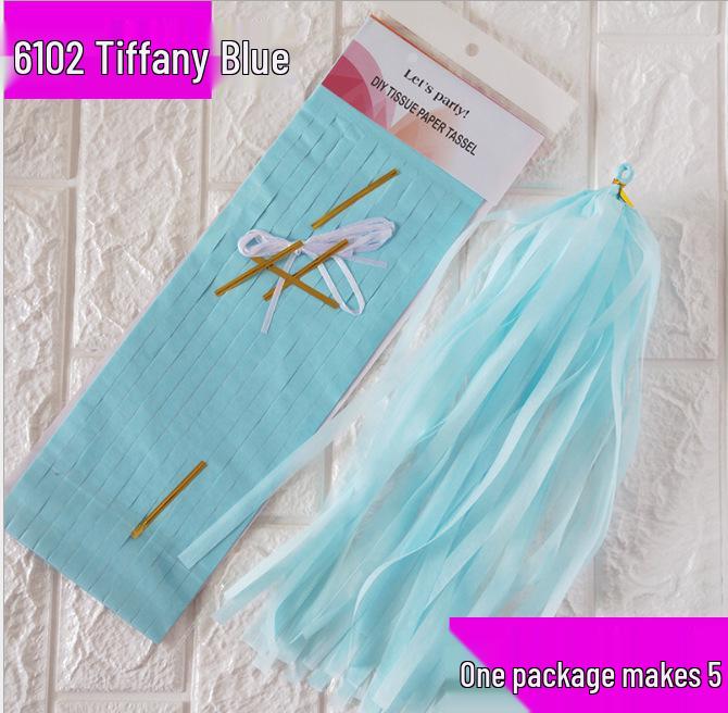 35cm DIY Paper Tassels for Children's Birthday, Wedding, or Festival Decorations - 5pcs/pack