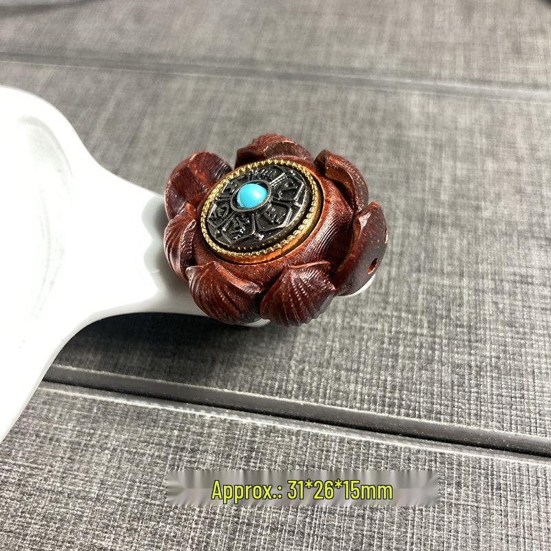 Rosewood Sandalwood Six-Character Mantra Rotating Lotus Bracelet