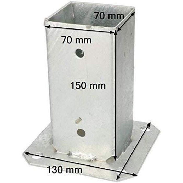 KOTARBAU® Pied de poteau à visser 70 x 70 mm Galvanisé à chaud Poteaux carrés en bois Poteau Support de poteau Porteur de clôture
