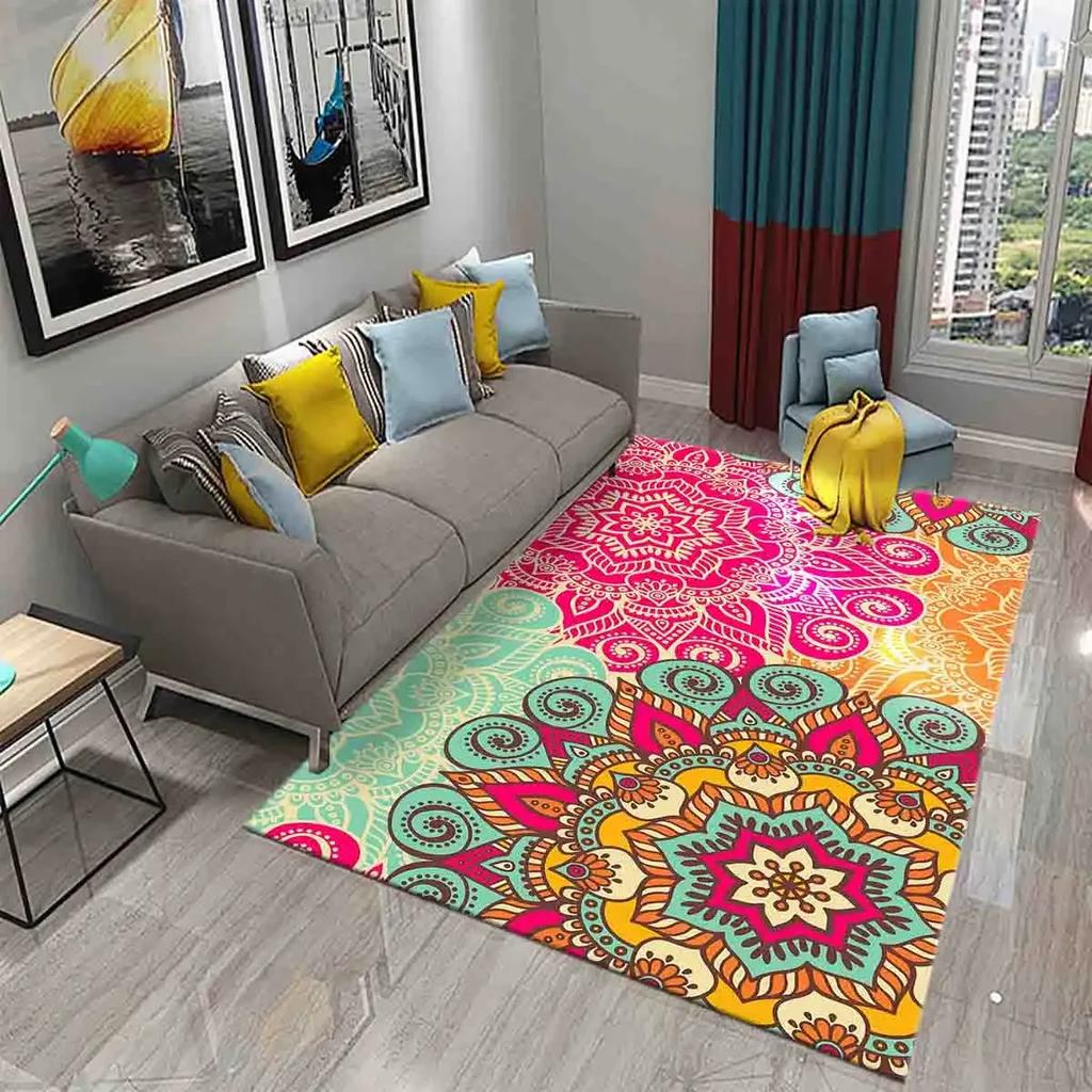Paisley Flower Tree of Life Indian Culture Rugs for Living Room Bedroom Door Mats Decor Carpets Bathroom Kitchen Non Slip Rugs