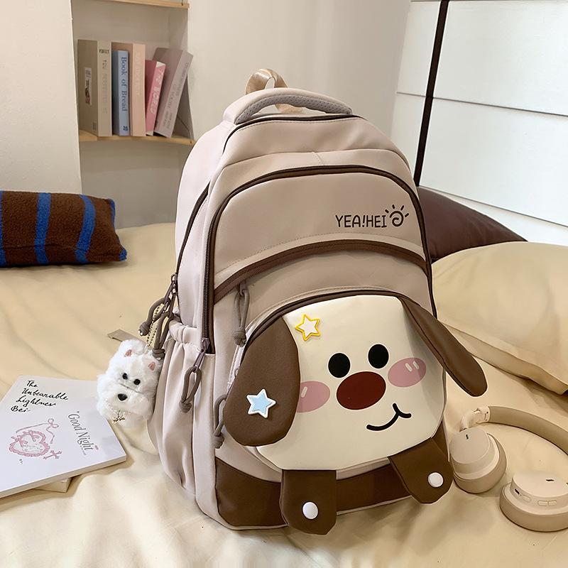 New high-value, fresh and sweet original style cute dog backpack women's lightweight large-capacity backpack