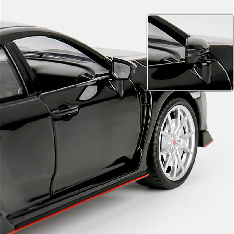 1/24 HONDA CIVIC TYPE R Alloy Sports Car Model Diecast & Toy Vehicle Metal Racing Car Model Sound and Light Collection Kids Gift