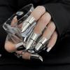 Koreanischer Niedlicher Cartoon Nagelabdeckring für Damen Gold Silber Ringe Mode Neuheit Nische Hochwertiger Sinn Offener Fingerring