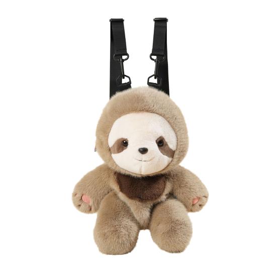 Wearable Plush Animal Backpack Realistic Panda Raccoon Stuffed Toy Soft Zoo Themed Gift for Children