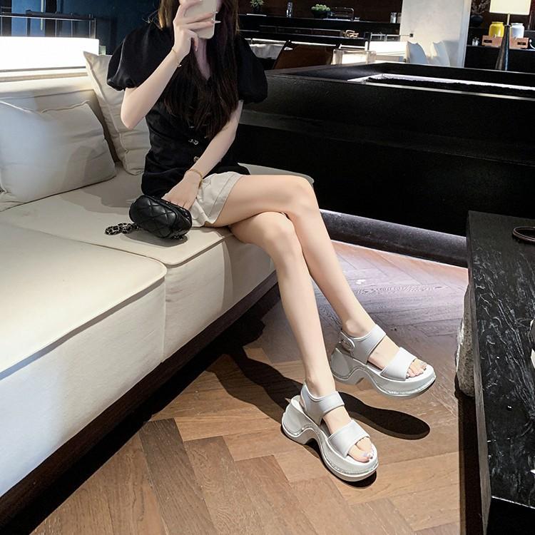 Beach Sandals Women's New Summer Leisure Vacation Stretch Cloth Muffin Platform Student Sports Sandals