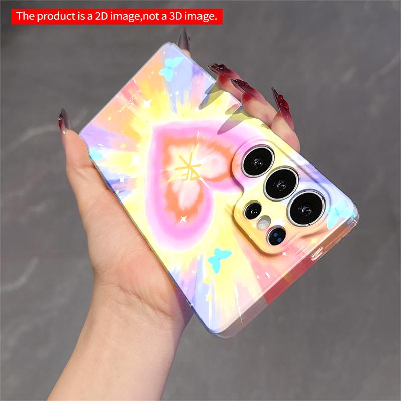 2DFlat Samsung phone case Pastel Heart Burst with Butterflies & Symbol Applicable to Galaxy S22 S23 S24 S25ULTRA S26 A12 A13 A14 A15 A16