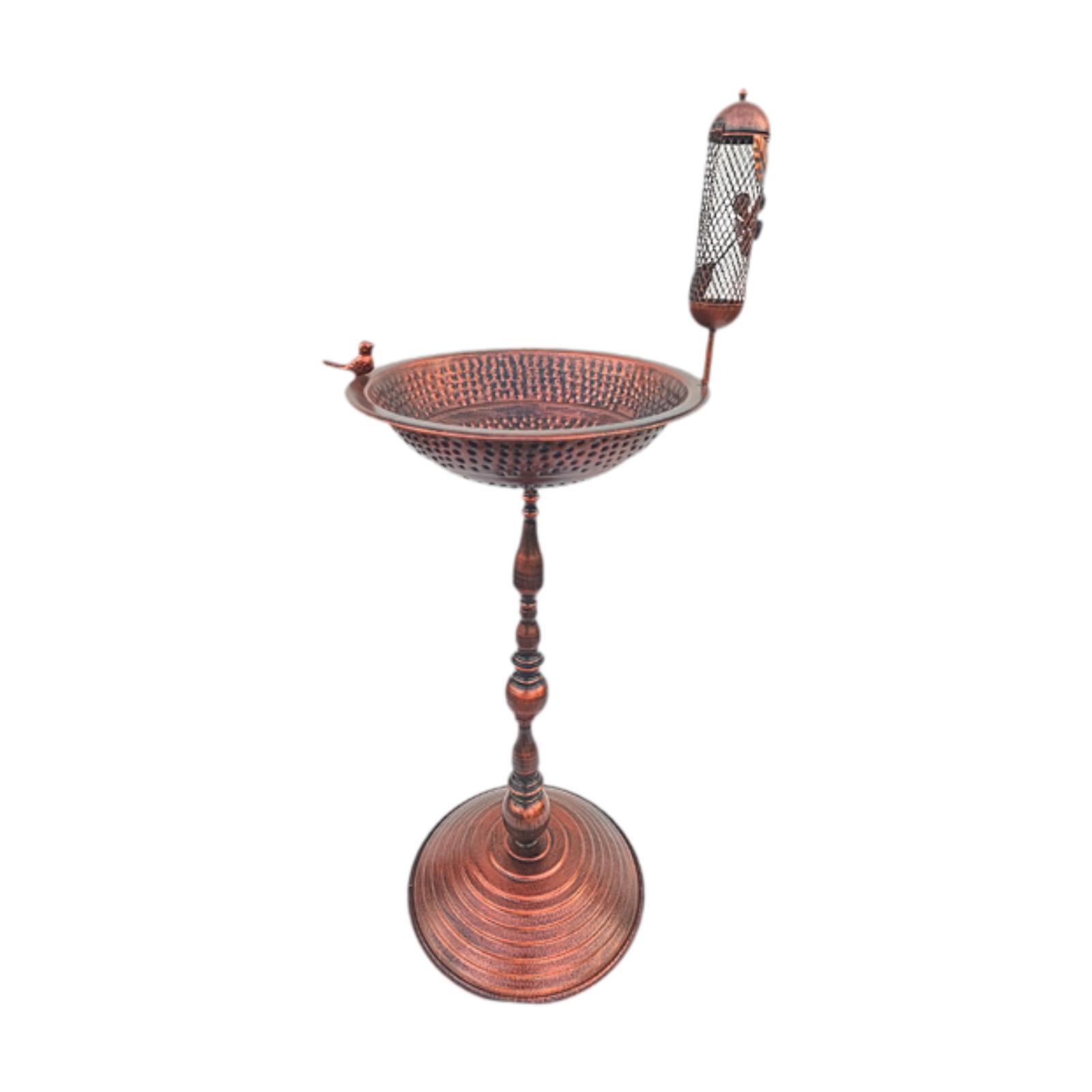 Bird Bath Bowl Garden Decor for Outdoors Pedestal Detachable 28.74 Height with Bird Statue Standing Bird Feeder Birdfeeder