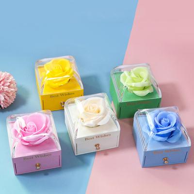 Rose Gift Box New Color Eternal Soap Flower Jewelry Box Ring Necklace Storage Box Creative Double Open Eternal Rose Box