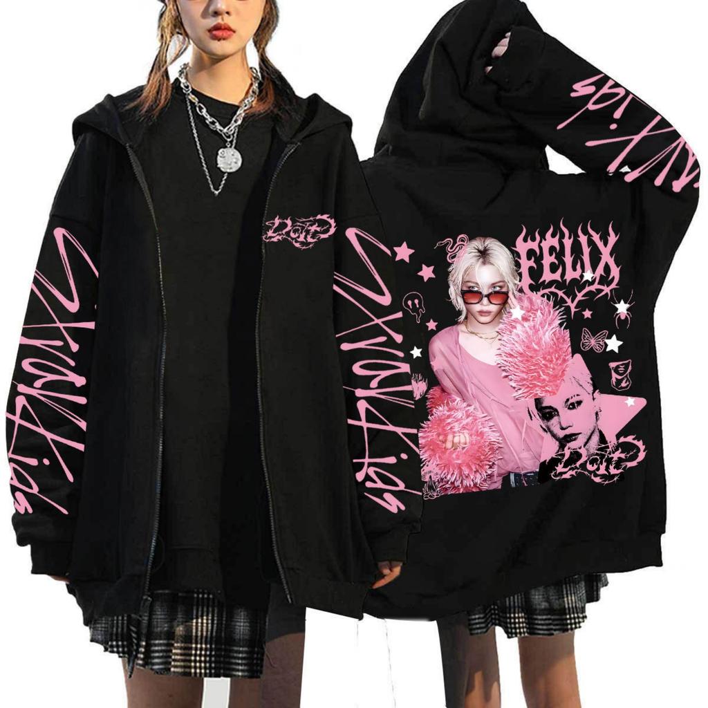 Women's Casual Fashion Printed Long Sleeve Zipper Hooded Sweatshirt