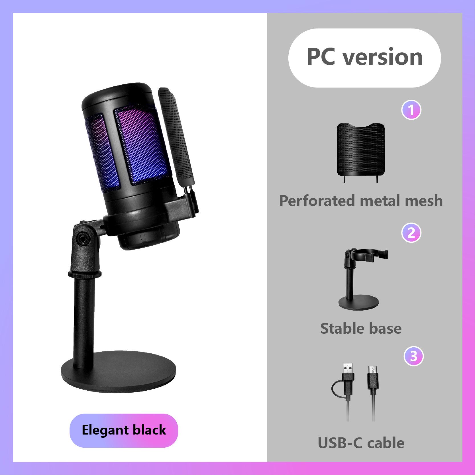 

RGB Condenser Microphone for Desktop, Video Conferencing, Chat, Live Streaming, and Recording