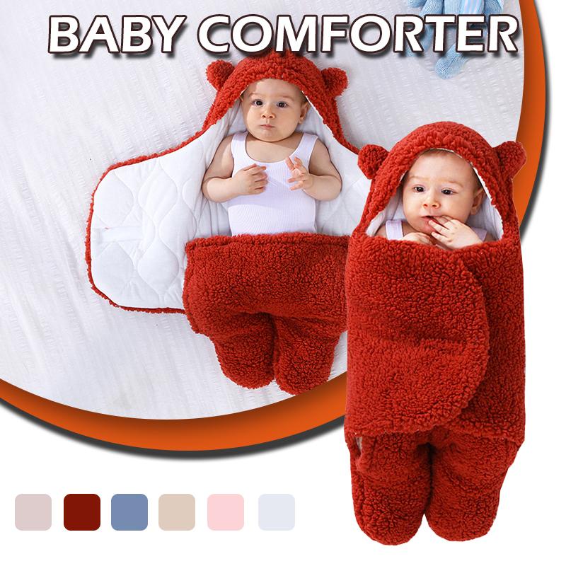 

PDTO Newborn Baby Blanket Lamb Velvet Quilt Autumn Winter Sleeping Wrap Thickened