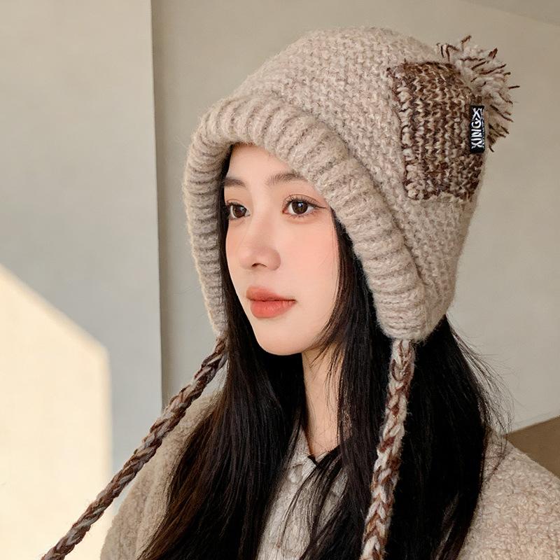 Warm in autumn and winter, wind-resistant and cold-proof ear caps are versatile M（56-58cm） бежевый