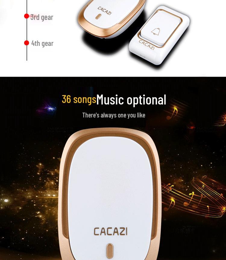 Waterproof Wireless Digital Doorbell with Long-Range Remote Control and DC Power, Ideal for the Elderly