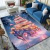 Fantasy Ship Sailing Through Stars Patterned carpet, suitable as a non slip play mat for the living room and bedroom sofa