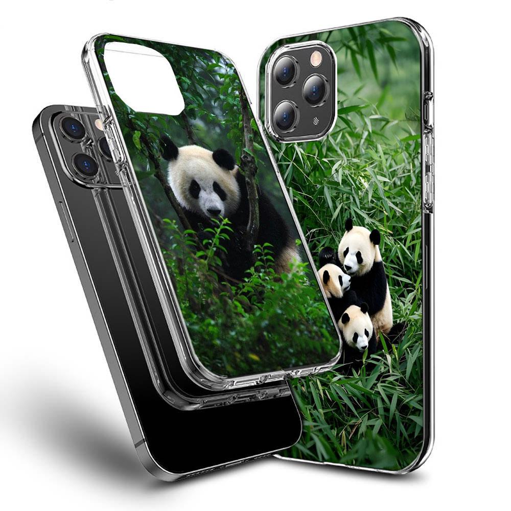 Panda Baby, Giant Panda Family Phone Case For Iphone 16E 15 Pro 14 Plus 17E 16 17 Pro Max Air 11 12 13 Mini Shockproof Capa C