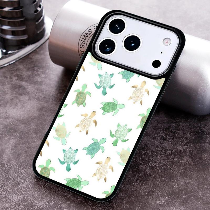 warming green turtles Phone Case For iPhone 17,16e,15,14,13,12,11,Mini,Pro,MAX soft Silicone Cover